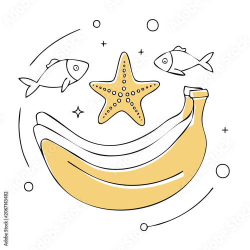 Yellow flat design shoe with clouds and stars