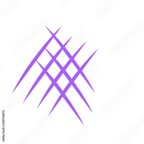 Stylized, purple grid pattern composed curve line