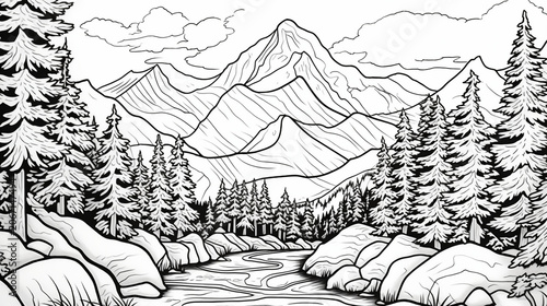 Serene Valley Flowing Through a Lush Forest