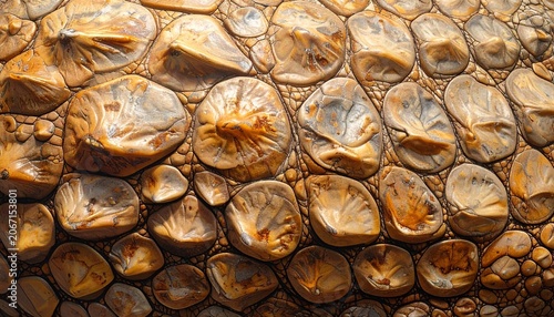 Close-up Macro Texture of Reptile Skin Scales.