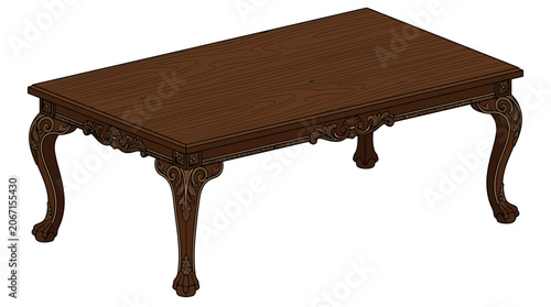 Brown Wooden Coffee Table.