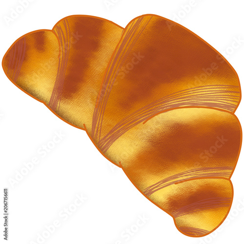 Croissant pastry food illustration for cafe element