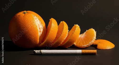 Orange and Cigarette: A Stark Lifestyle Choice