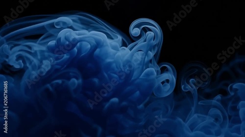 Deep Blue Fog Rolling In From Left on Black Background Soft Atmospheric Haze Cinematic Loop