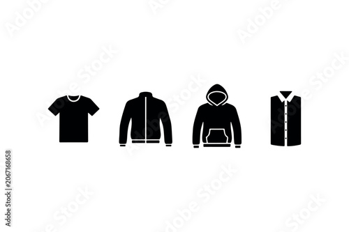 Clothing Item Silhouette Collection Minimal Black Fashion Icons