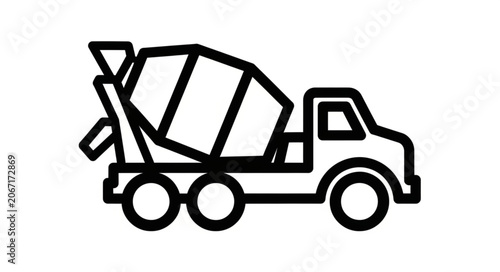 Schilderij op canvas Cement Mixer Truck Illustration
