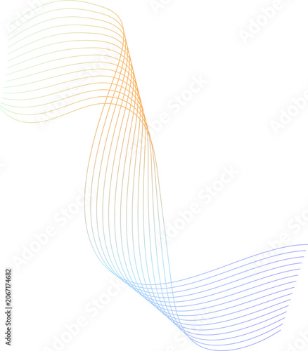 Abstract flowing lines pattern with orange and blue gradient
