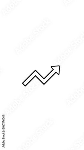 Growth Arrow Graph White Background Loop Animation Zigzag Up Trending Profit Business Success Chart