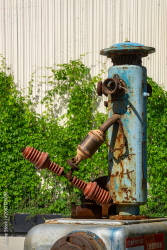 Old and abandoned industrial equipment and machinery 