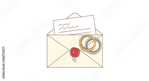 Valokuva Envelope with letter and sealing wax.