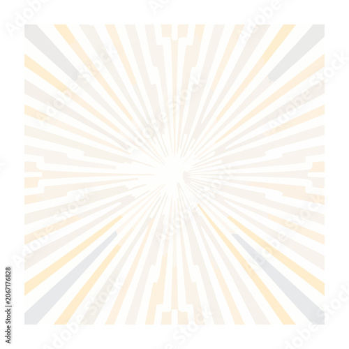 Symmetrical Radiating Light Rays Pattern on White