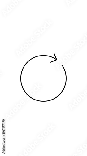Circular Arrow white Background Loop Animation Refresh Reload Cycle Repeat Reset Update Loading Icon