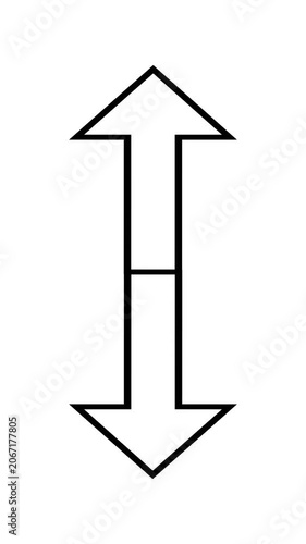 Double Arrow Up Down White Background Loop Animation Outline Vertical Resize Scale Directional Icon
