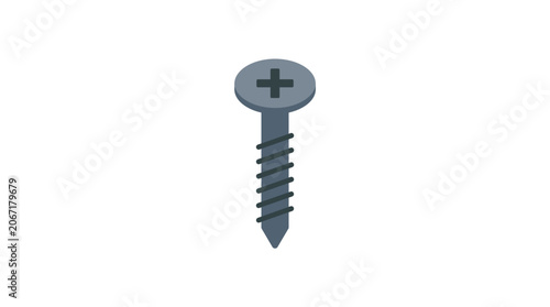 Konstfotografi Closeup of a single metal screw.