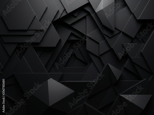 Dark abstract geometric triangular tunnel.