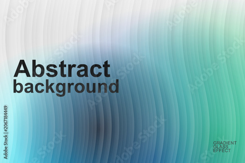 Abstract background with gradient glass effect, wavy teal and blue blurred lines, modern frosted glass texture for digital presentation backdrop