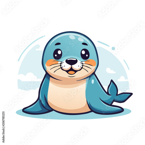 Cute Cartoon Seal Illustration