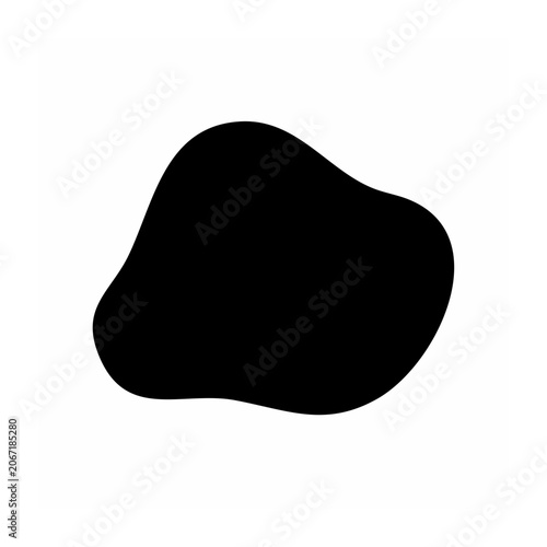 Black abstract blob icon on white background