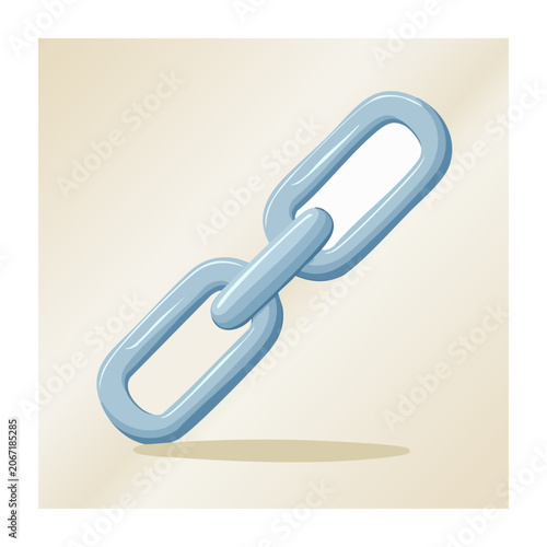 Blue Chain Link Illustration on Beige Background