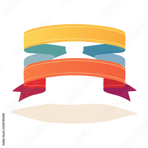 Colorful Layered Ribbon Bow Illustration