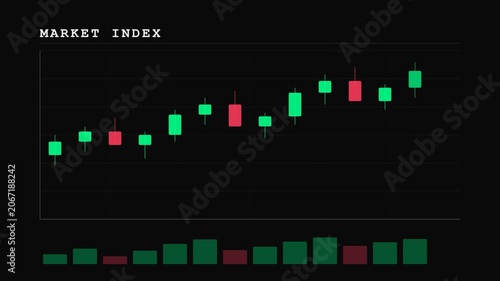 Market Index Chart Progressing Upward Demonstrating Business Performance