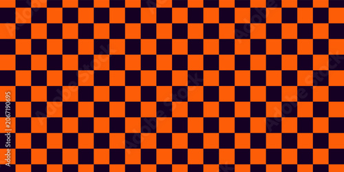 Abstract Orange and Black Checkerboard Pattern Background