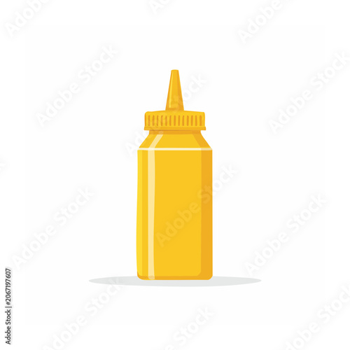 Yellow mustard squeeze bottle illustration
