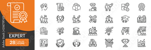 Expert Thin Line Icon Set