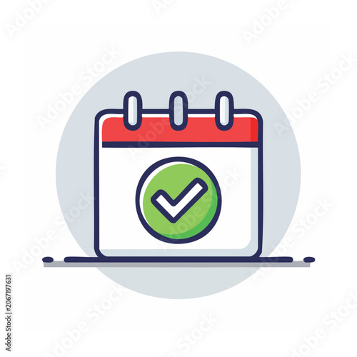 Calendar with green checkmark icon