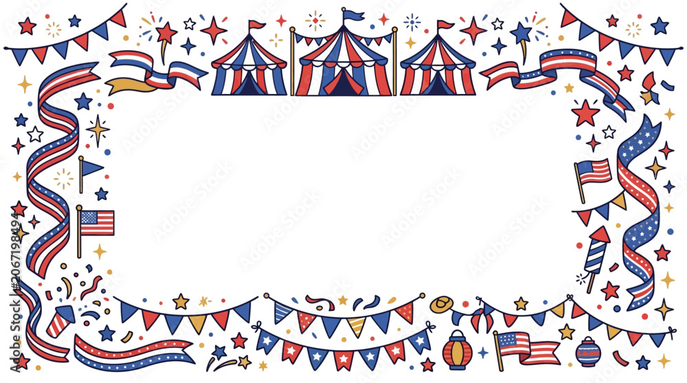 Obraz premium The American Patriotic Border Frame Design.