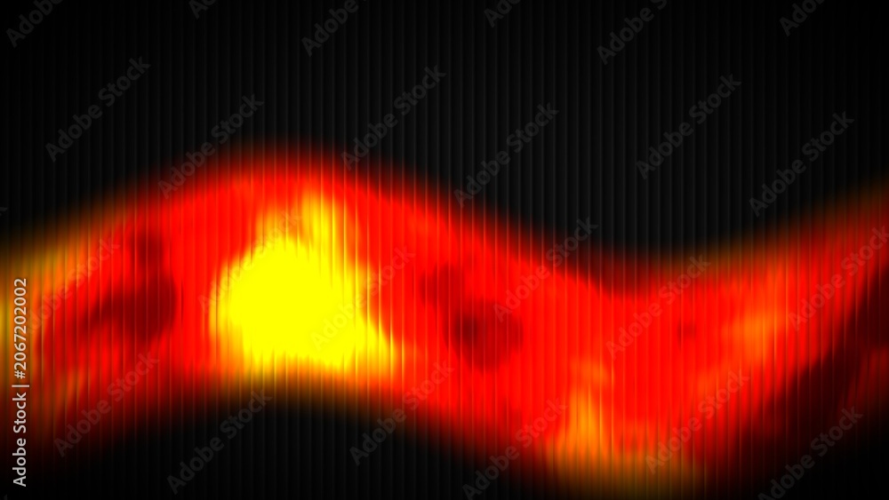 Fotografie Dynamic fiery gradient motion 4K concept with subtle dark ribbed glass texture
