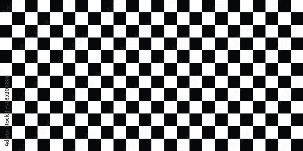 Fototapeta premium Black and white checkered pattern, Checkerboard seamless pattern