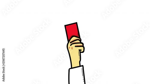 Animated Red Card Referee Signal for Soccer Football Foul and Player Dismissal