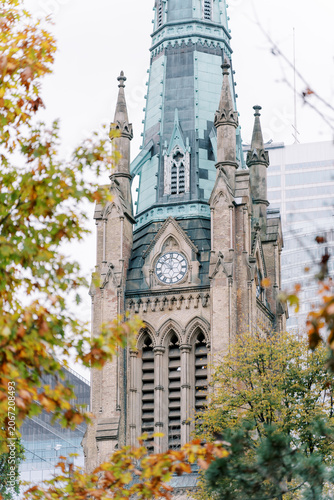 Photography Neo-Gothic Tower of St. James Cathedral in Toronto