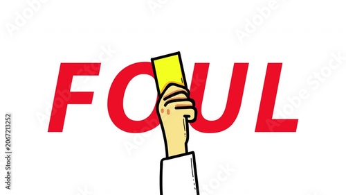 Yellow Card Foul Animation with Referee Warning Signal for Soccer Football Match