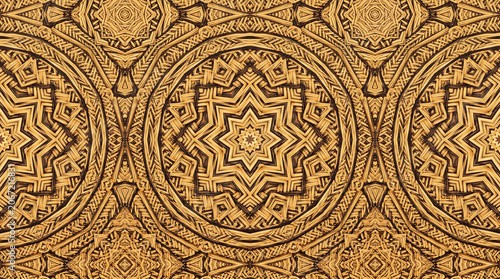 Basket Weave Geometry Seamless Ethnic Textile Pattern