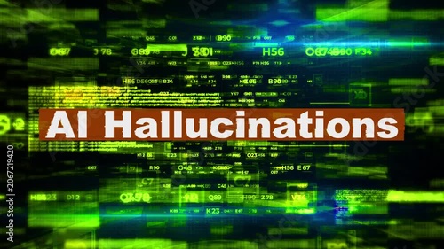 AI Hallucinations Digital Text Animation over Futuristic