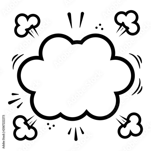 Creative Comic Speech Bubble Cloud Frame Illustration PNG with Hand Drawn Doodle Style Cartoon Burst Border for Text Message Banner Poster Sticker Social Media and Graphic Design Elements.