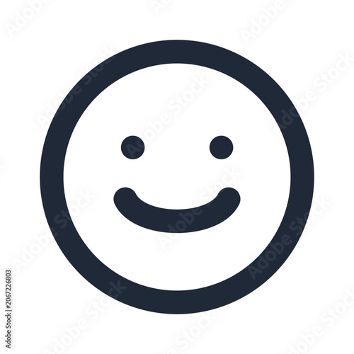 Smile happy line icon, emoji outline symbol