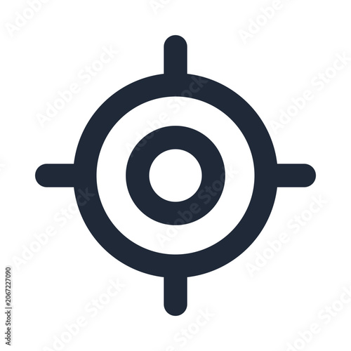 Current location line icon, navigation outline symbol