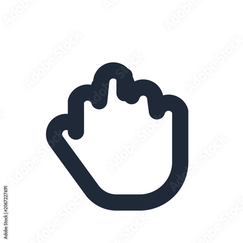 Billede på lærred Grabbing hand line icon, hand gesture outline symbol