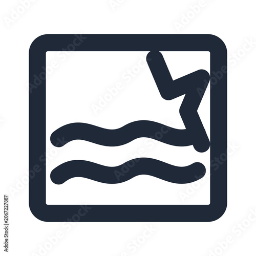 Obraz na plátně Nautical chart line icon, navigation outline symbol
