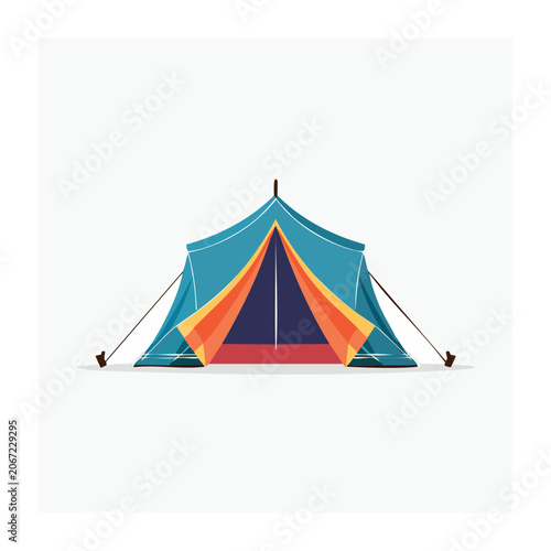 Colorful camping tent illustration