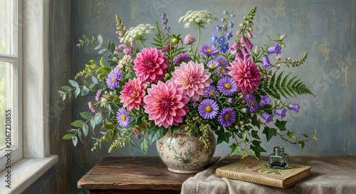 Elegant Bouquet with Dahlias and Wildflowers