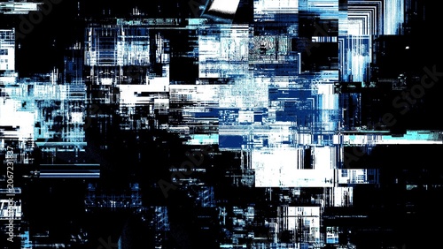 Abstract Cyberpunk Glitch Background with Digital Noise and Distortion