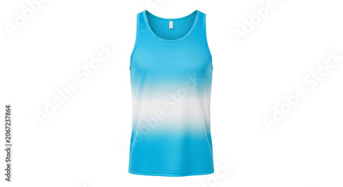 Stylish ombre tank top in vibrant blue and white gradient for casual wear