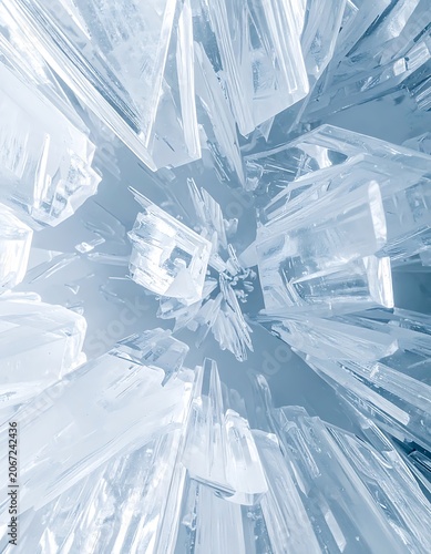 Crystal structure with sharp facets.