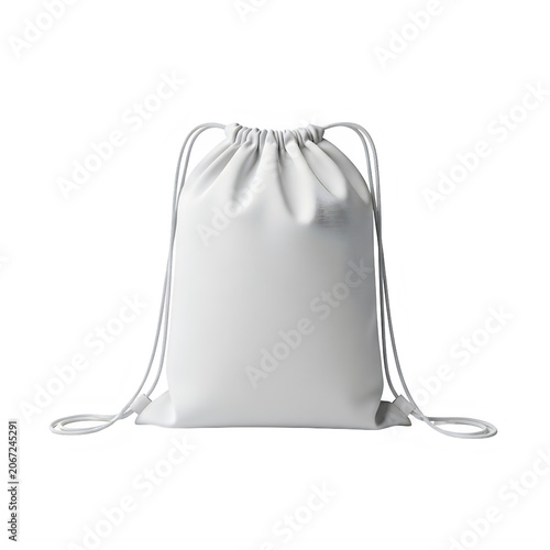 Minimalist gray drawstring pouch bag
