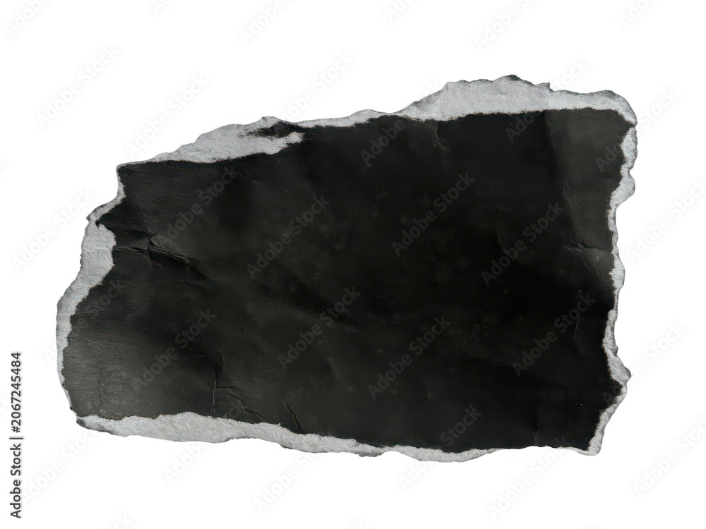 Fototapeta premium Black rock or stone on white