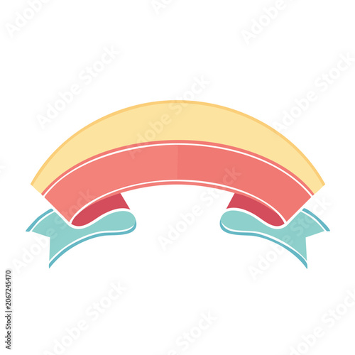 Colorful Curved Banner Ribbon with Decorative Bow